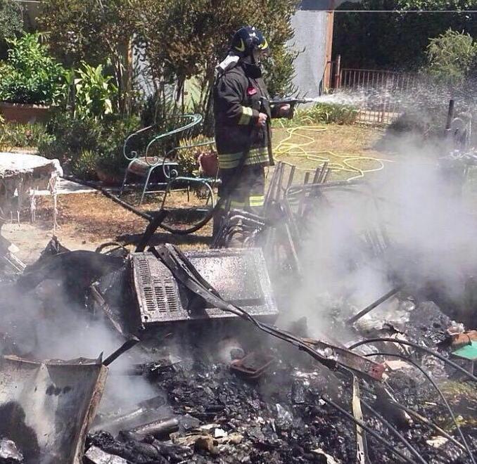 Bombola esplode e distrugge baracca Nessun ferito
