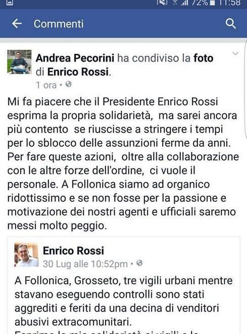 «Rossi sblocchi le assunzioni degli agenti» 