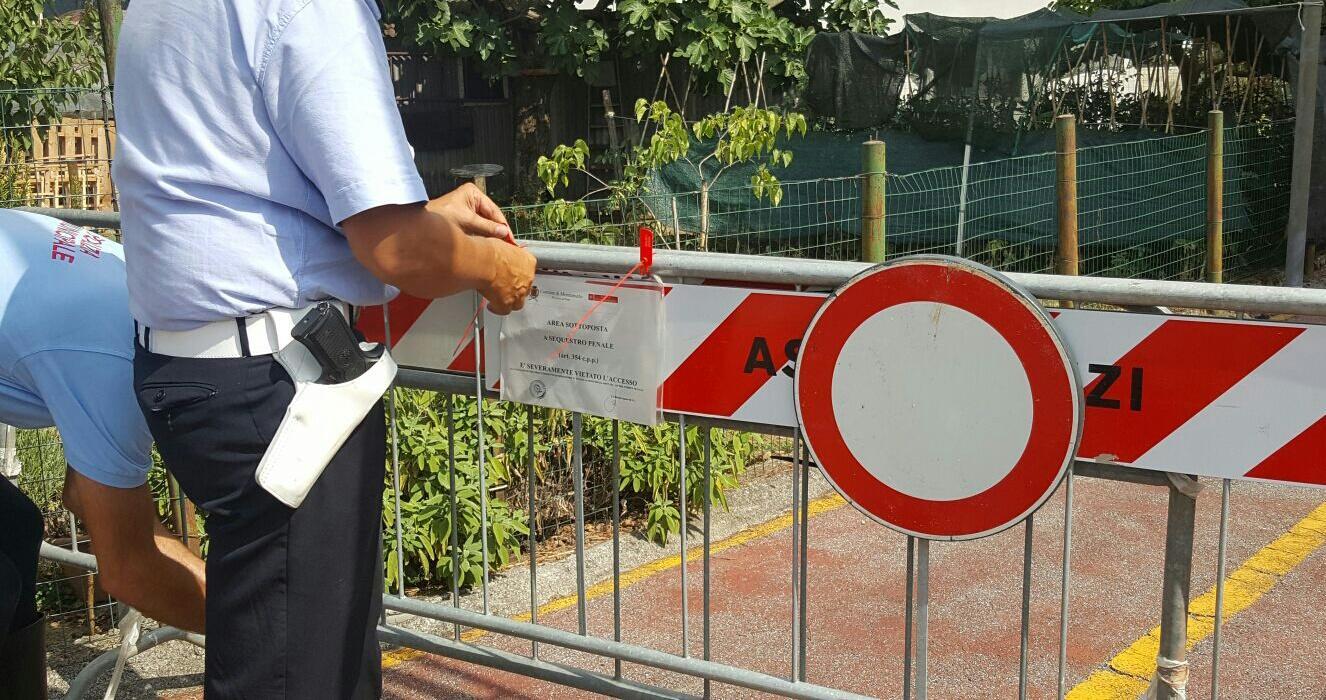 L'area posta sotto sequestro