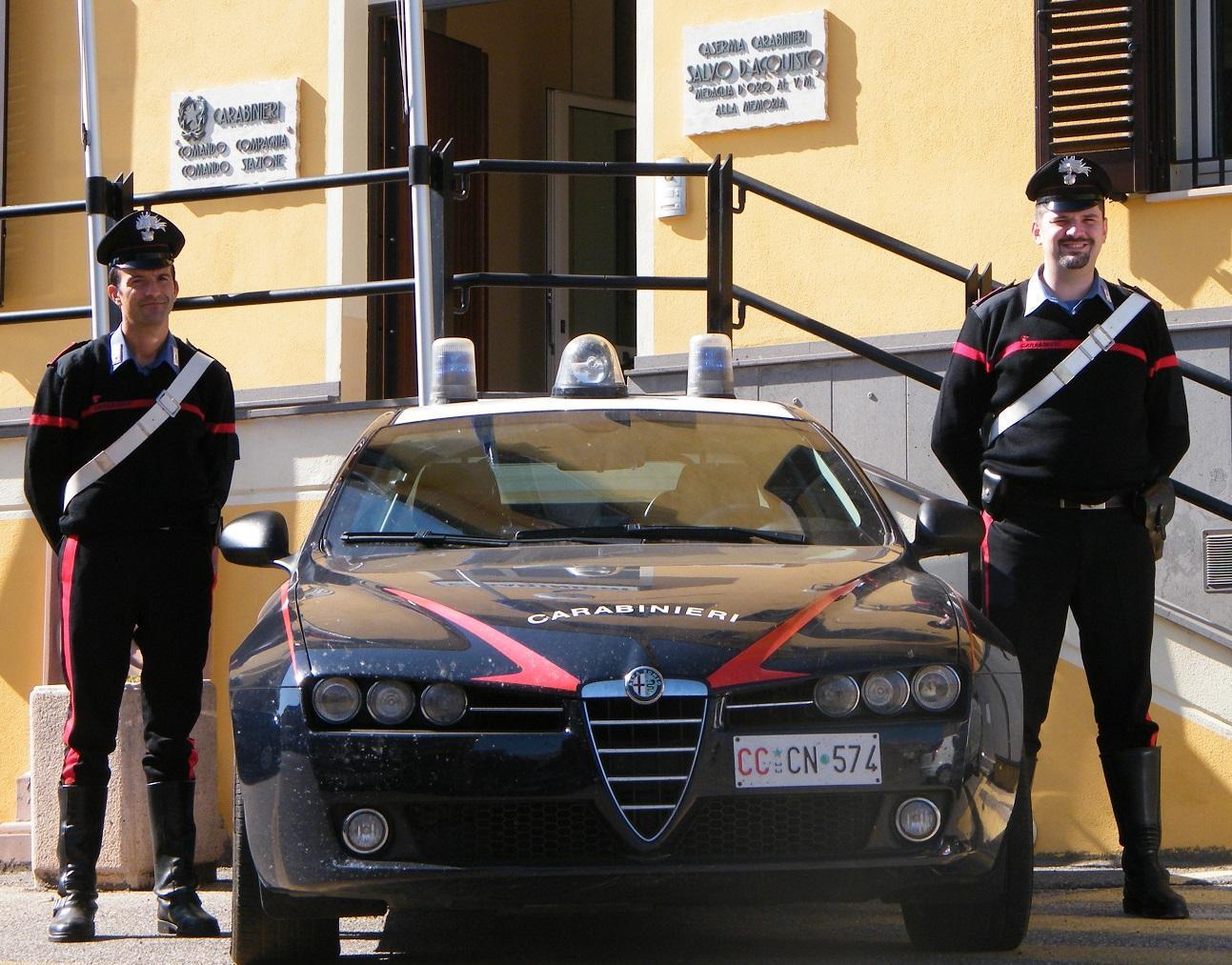 Una pattuglia dei carabinieri di Ghilarza