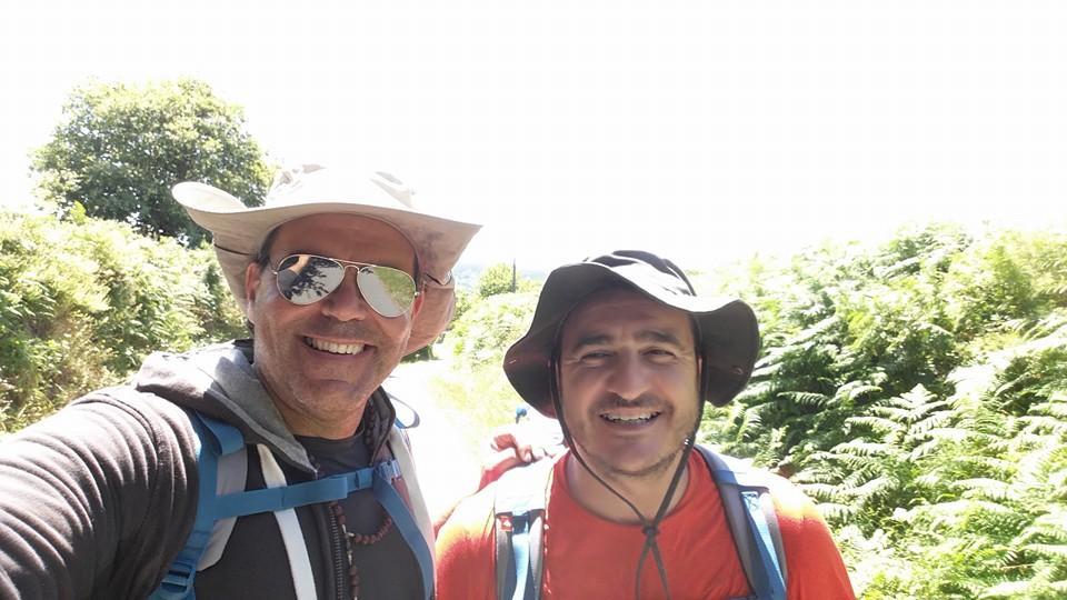 Lionetti e Marinai durante una tappa del cammino per arrivare a Santiago