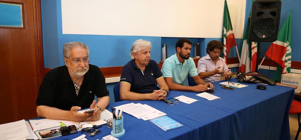 Da sinistra Lapenna, Boni, Silvestri e Gabbani (foto Nucci)