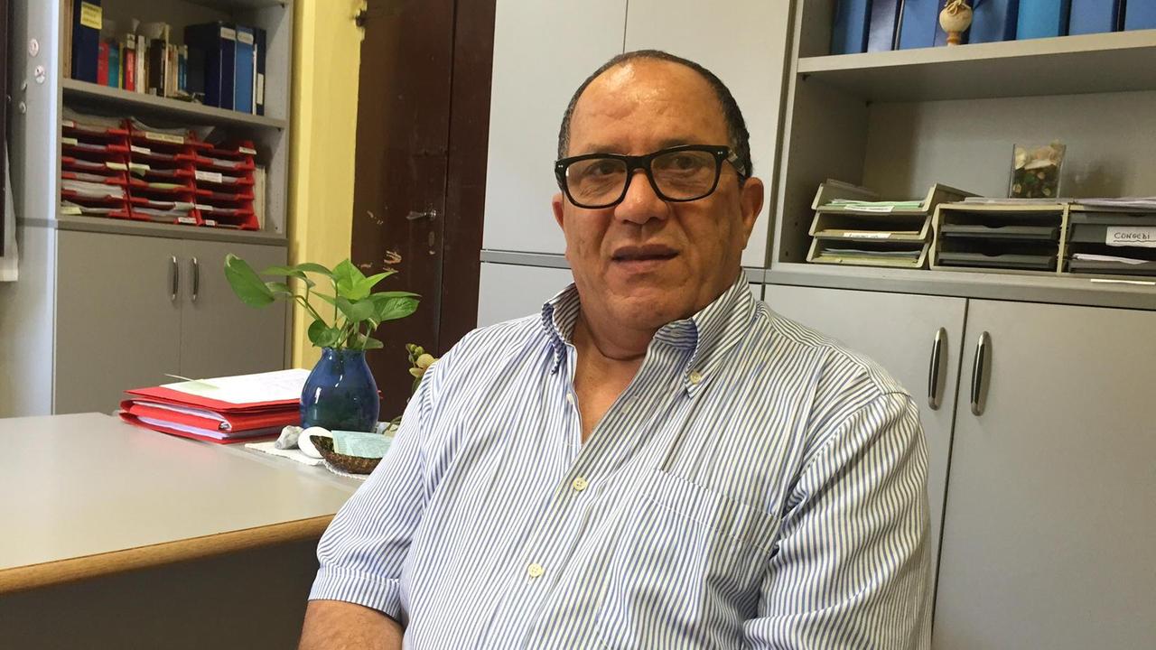 Mouhib Eddine Lancen nella sede della Cgil