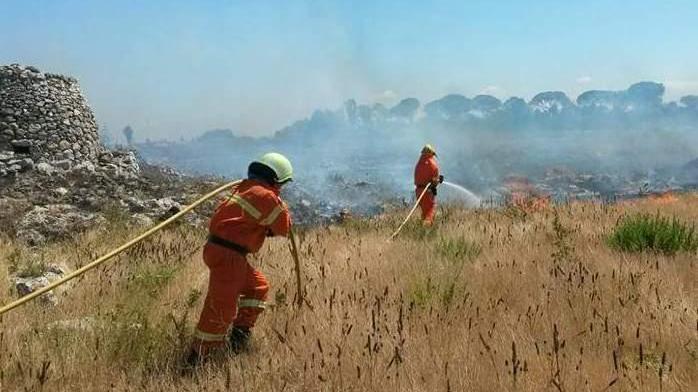 Da Brescello a Lecce per spegnere incendi