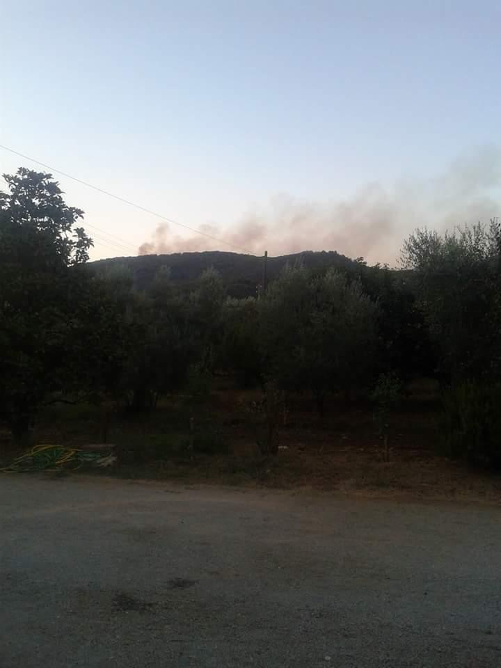 Il fumo che si sprigiona dalle fiamme nella zona di Polverosa
