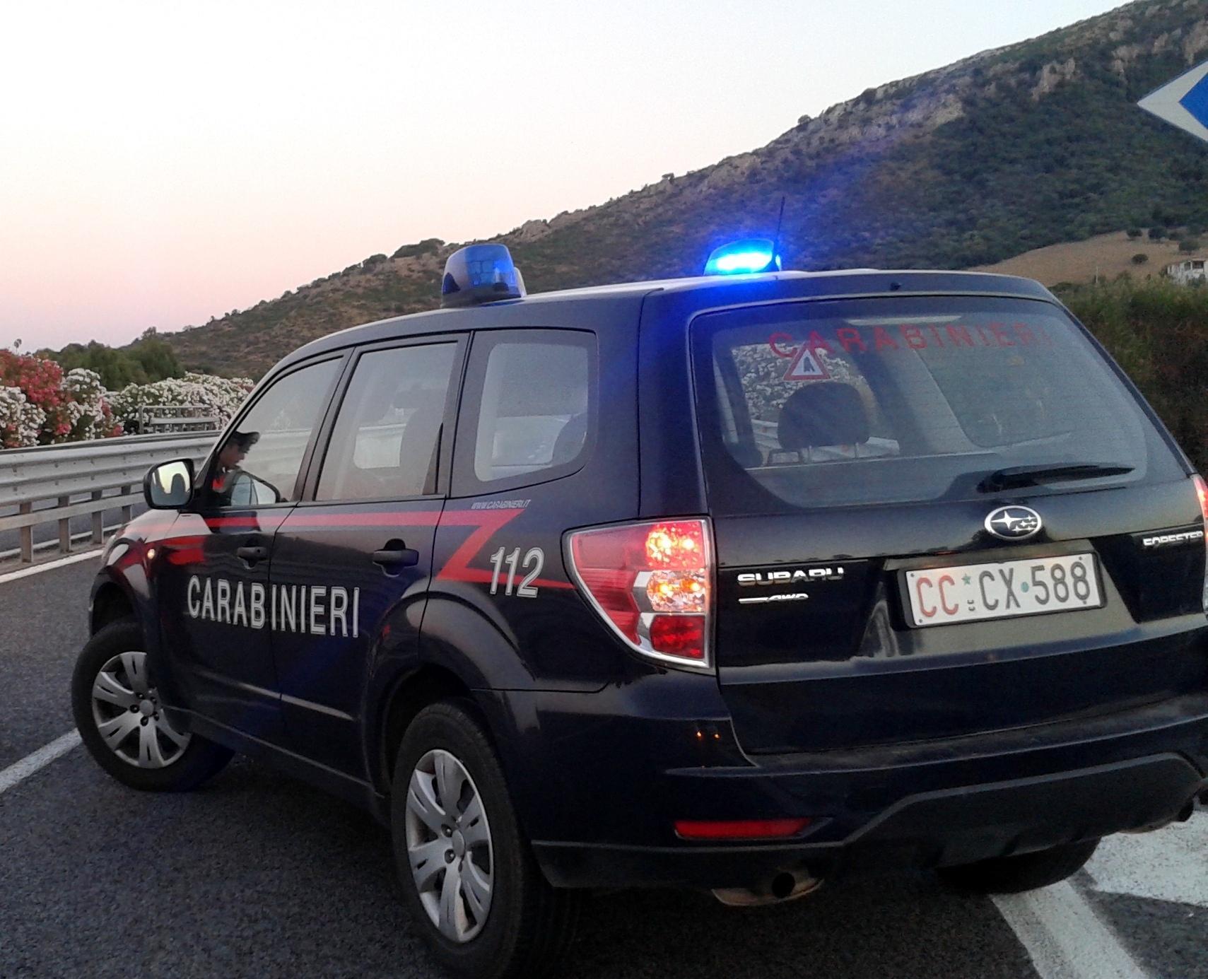 Un posto di blocco dei carabinieri