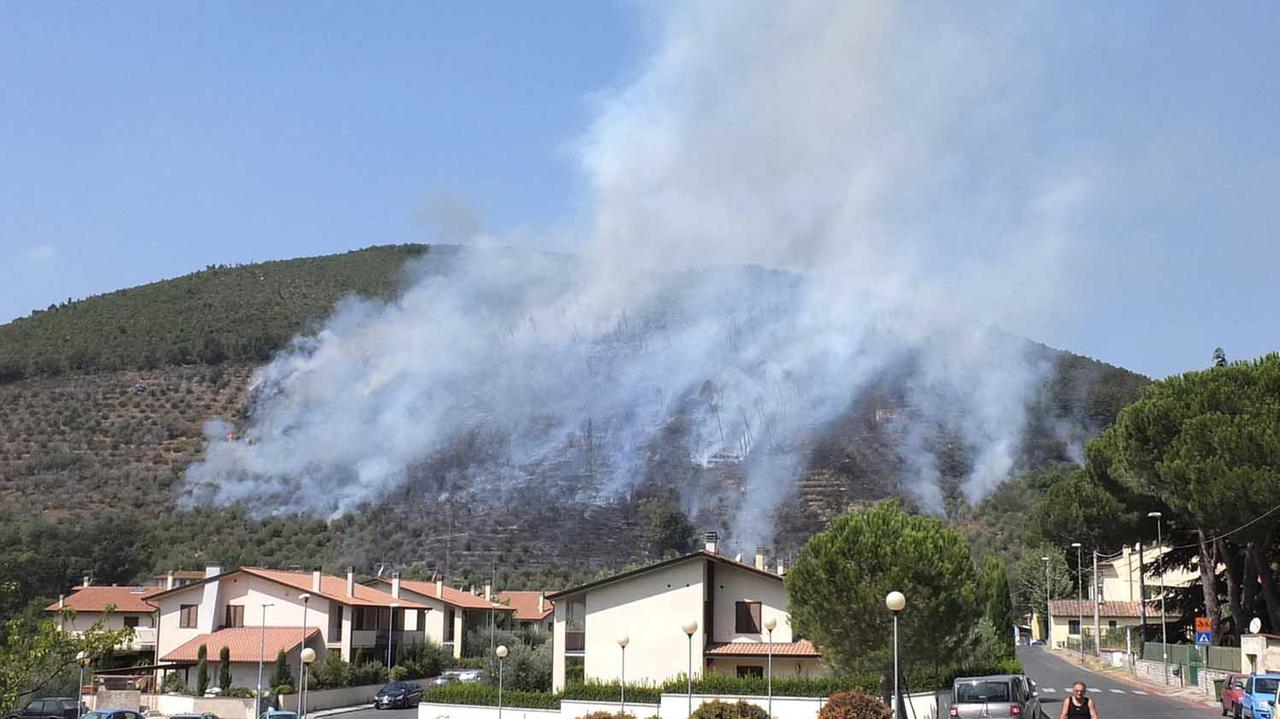 Un incendio ad Asciano nel 2013 (foto Muzzi)