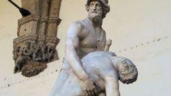 La statua Patroclo e Menelao, loggia dei Lanzi a Firenze