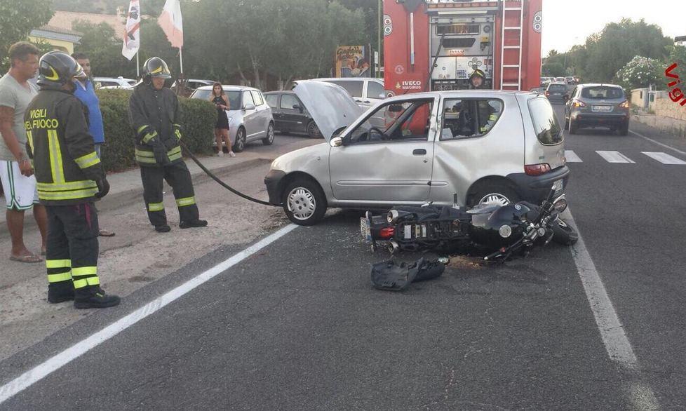 Scontro tra auto e moto a Lu Fraili 