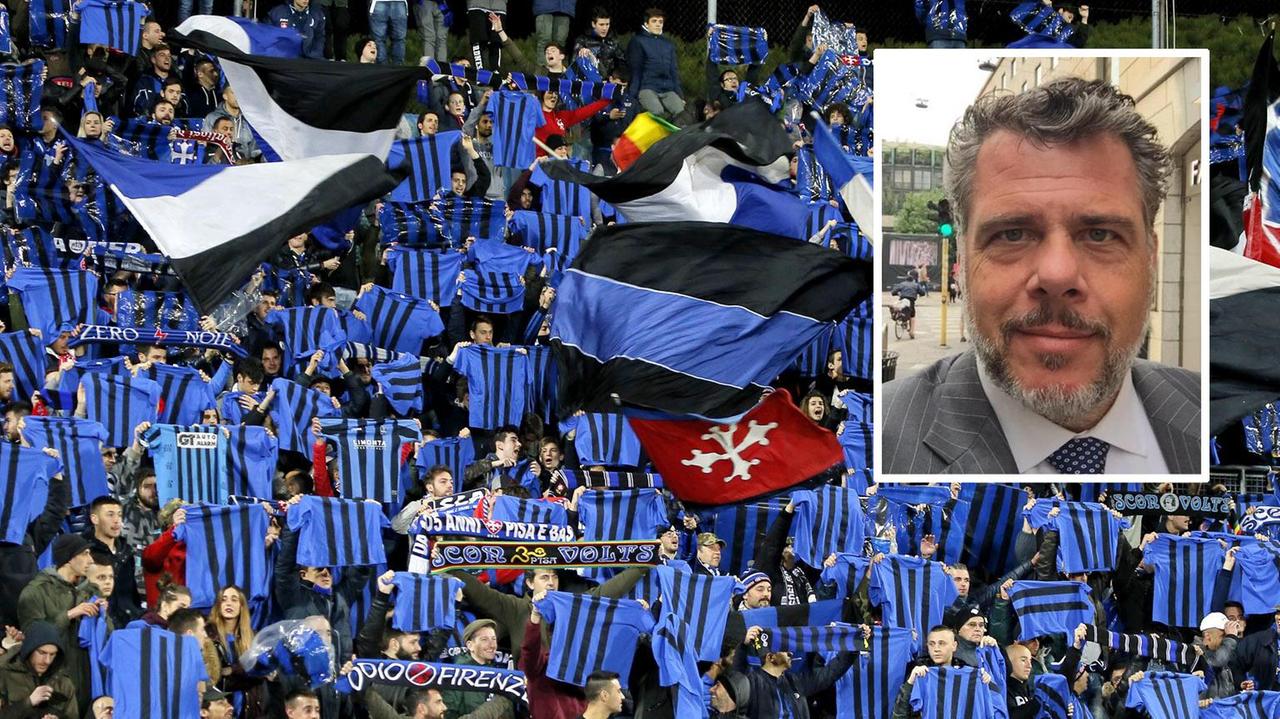 Bandiere nerazzurre in curva Nord e nel riquadro Pablo Victor Diana