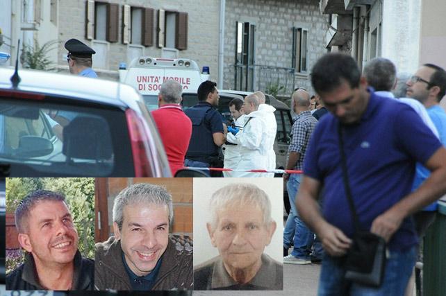 Le vittime Andrea e Roberto Caddori e l'assassino Peppino Doa