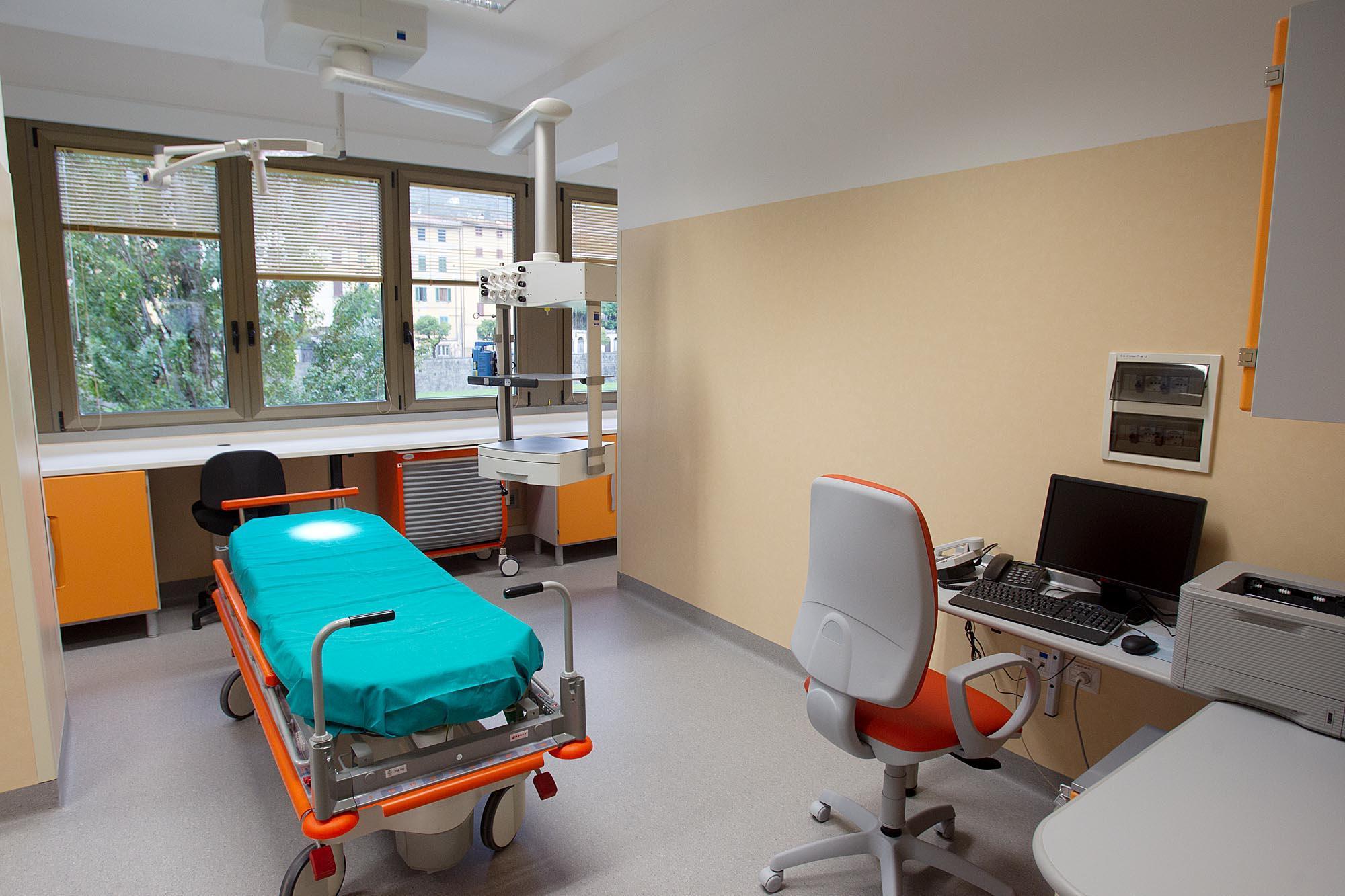 Un'immagine dell'area di osservazione breve intensiva al pronto soccorso di Pescia
