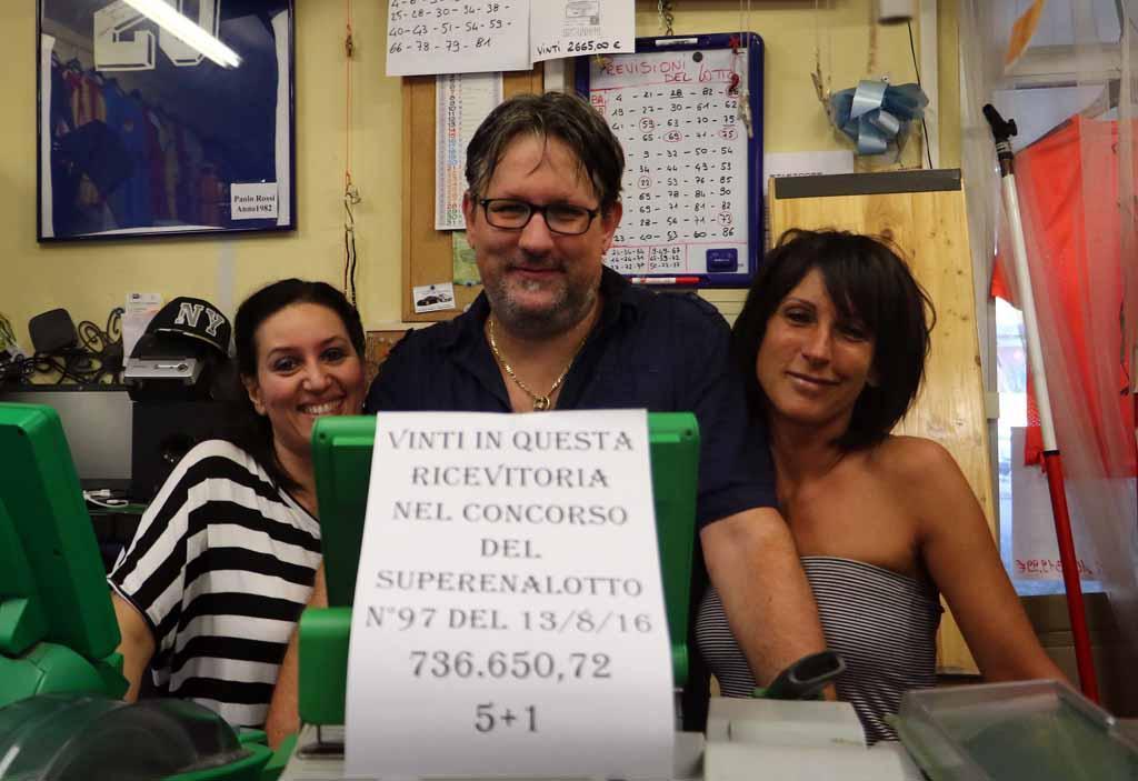 I titolari della ricevitoria fortunata