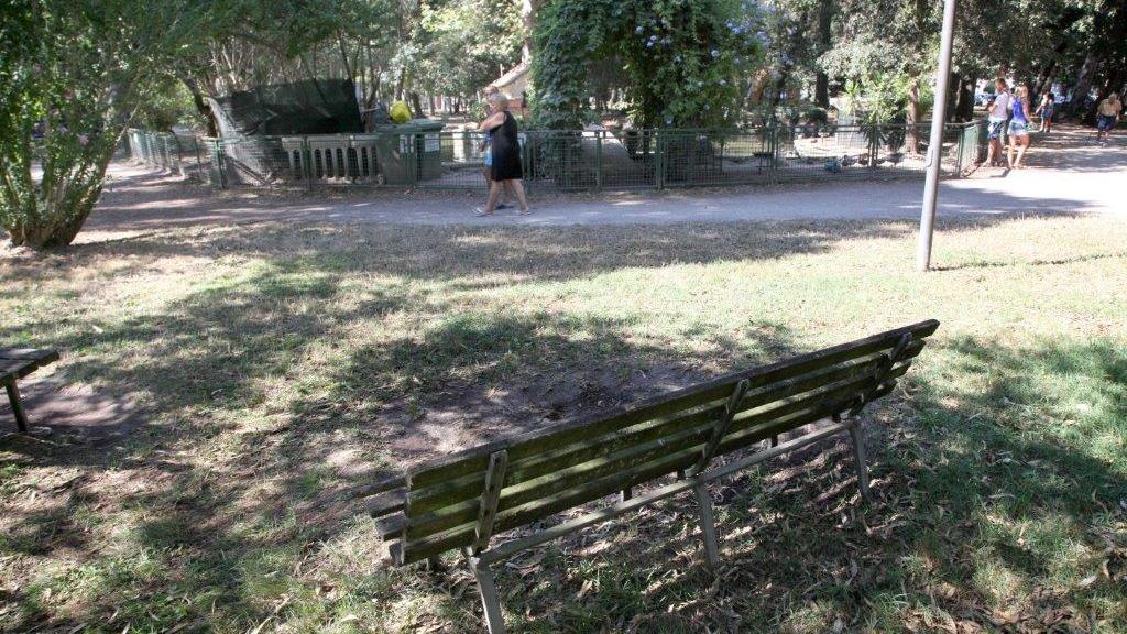 La panchina di fronte al laghetto dei cigni dove è stato trovato l'uomo