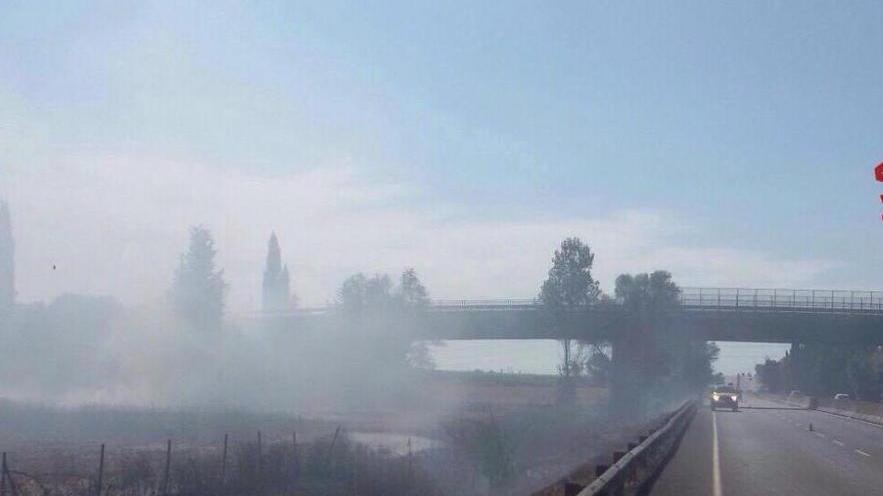 Incendio a Lavoria, disagi in superstrada