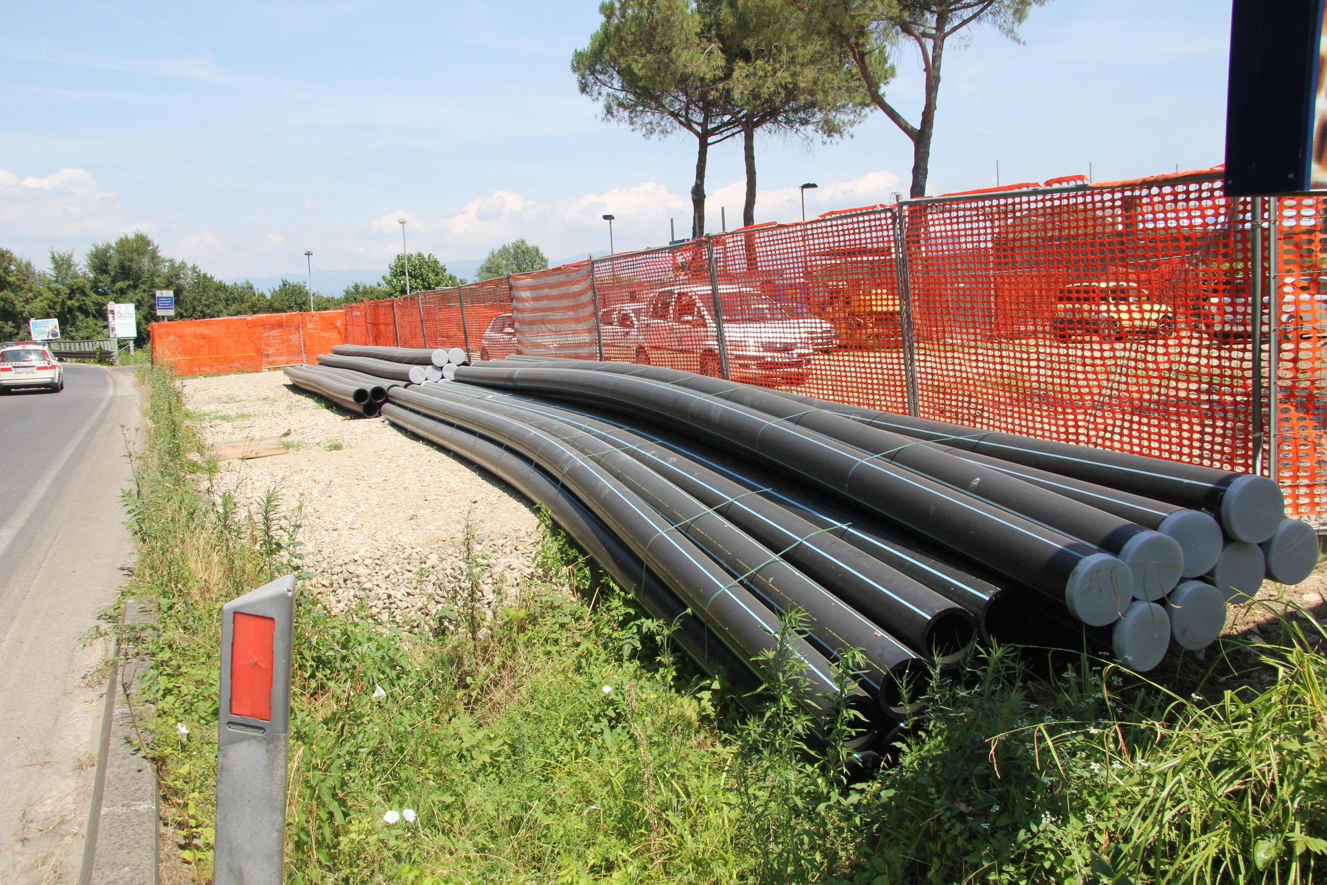 Un cantiere di Publiacqua a Poggio a Caiano