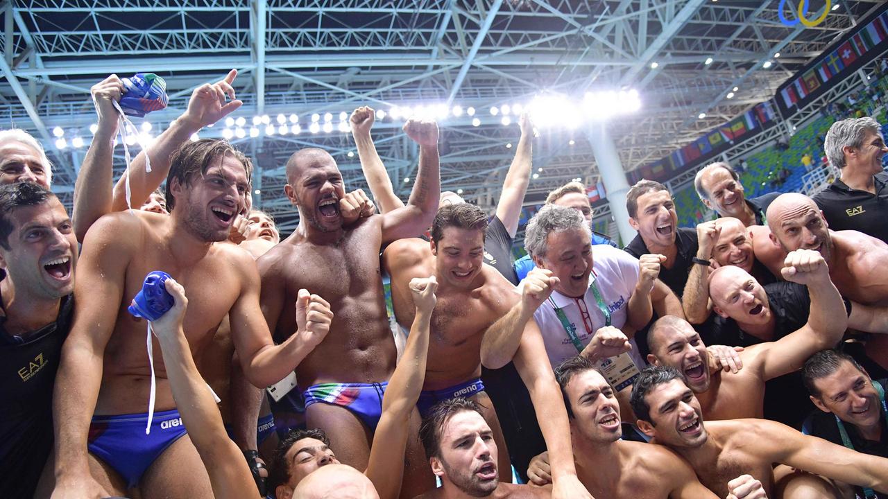 L'esultanza degli azzurri al termine della finale