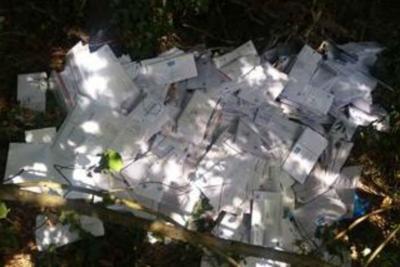 Le bollette gettate nel bosco 