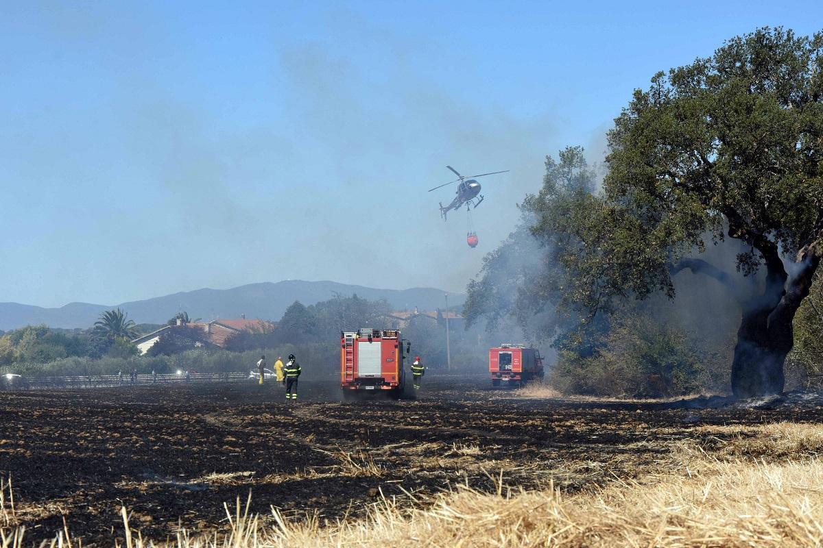 Un'immagine dell'incendio (foto Bf)