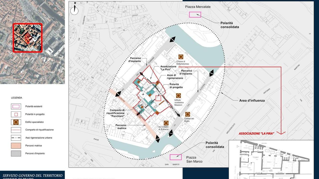 La mappa della ristrutturazione di Palazzo Pacchiani in via Mazzini
