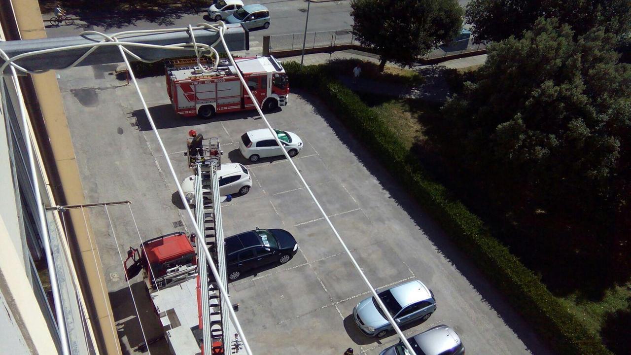 L'intervento dei pompieri in via di Vittorio a Bottegone