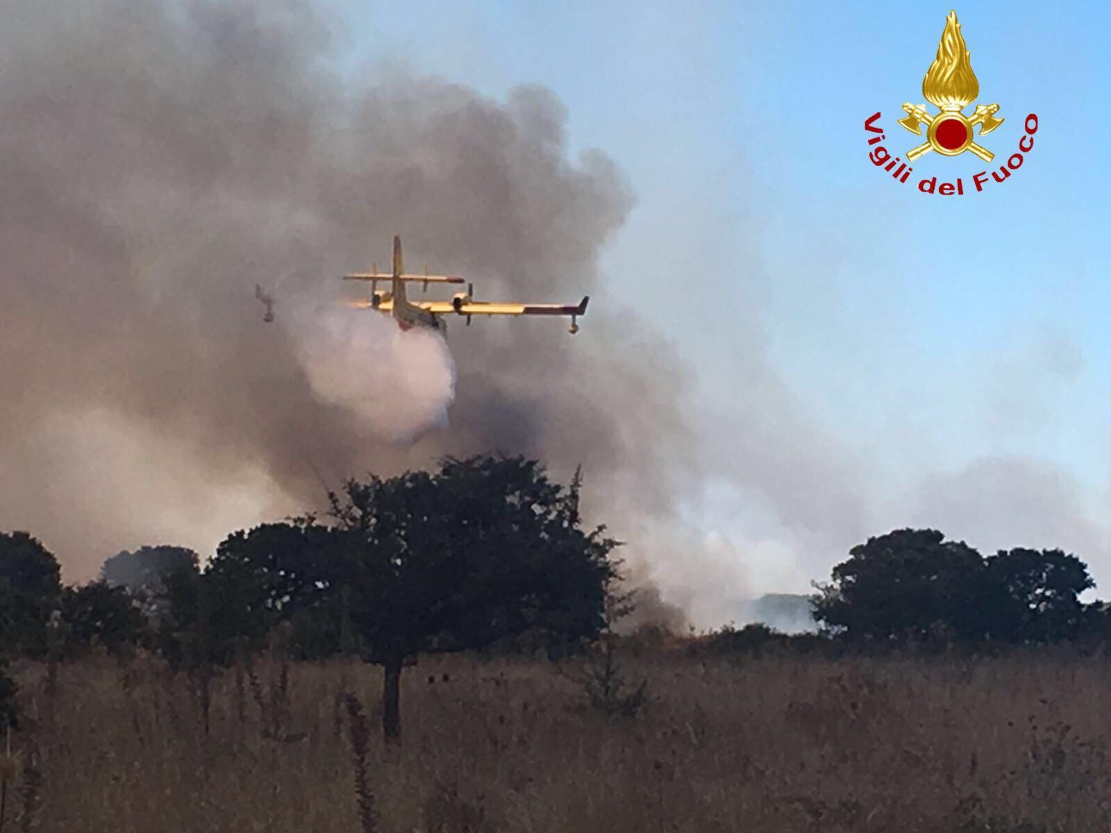 I canadair impegnati nelle operazioni