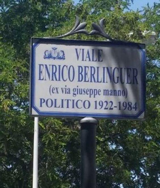 Intitolazione del nuovo viale a Berlinguer 
