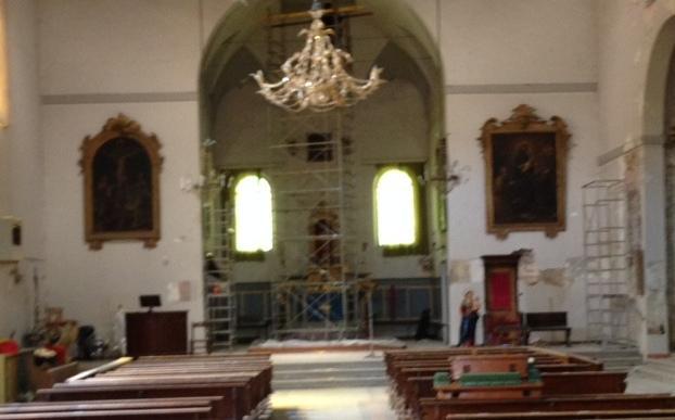 Scoperti affreschi nella chiesa di Stellata 