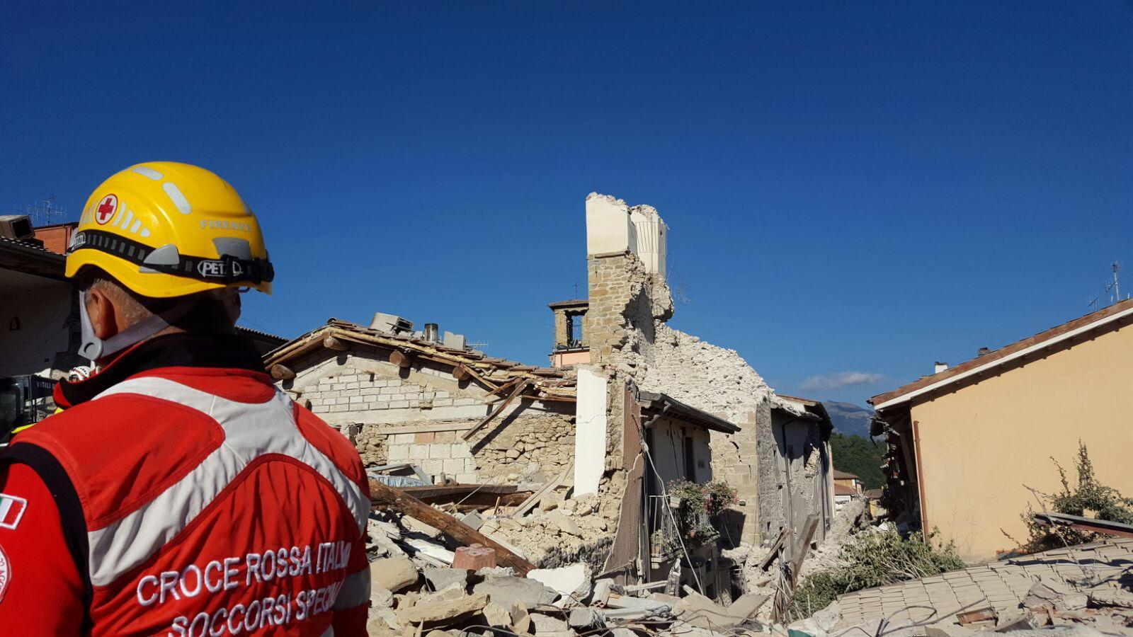 I volontari della Cri ad Amatrice