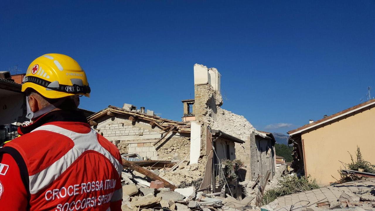 I volontari della Cri ad Amatrice