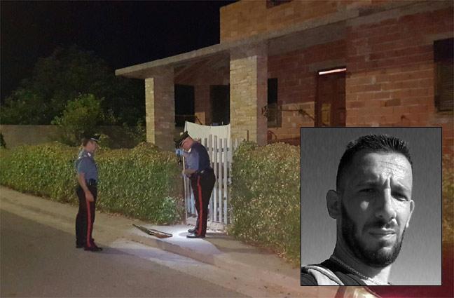 I carabinieri sul luogo del delitto e la vittima Massimo Setti