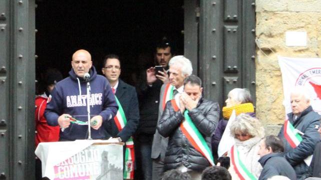 Sergio Pirozzi alla manifestazione che si è svolta a Volterra