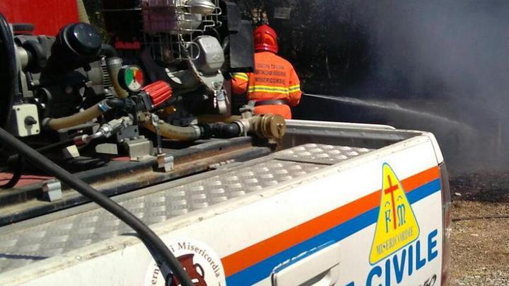 La Misericordia attiva sull’incendio a Castellina