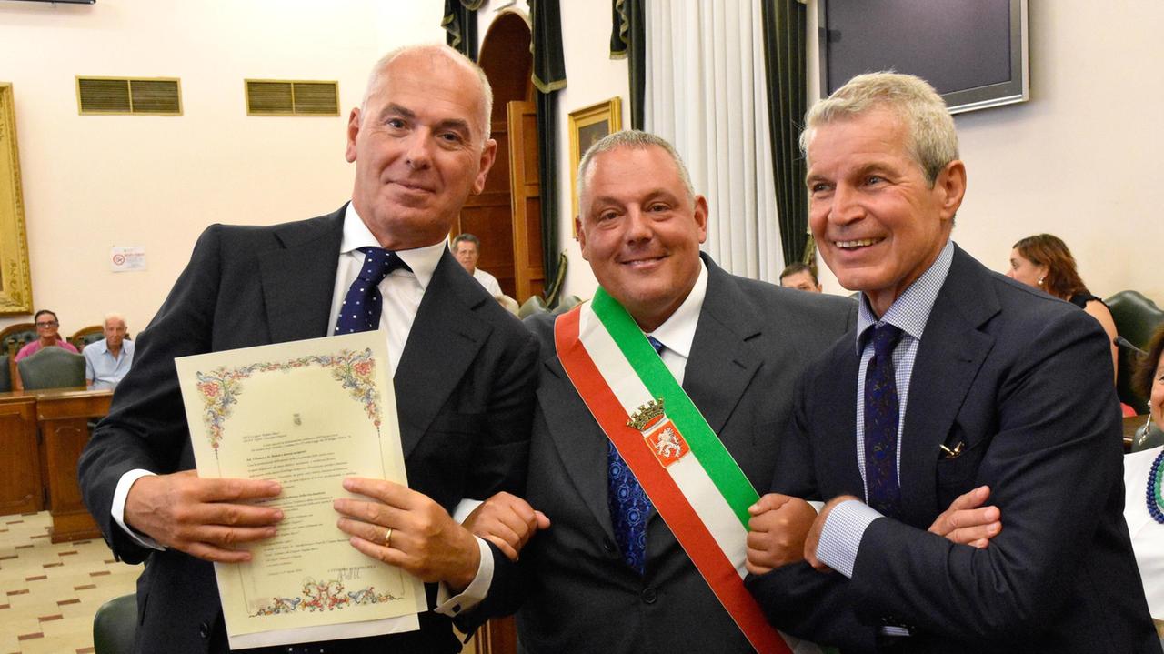 Da sinistra Stefano Bucci, Antonfrancesco Vivarelli Colonna e Giuseppe Chigiotti (foto Agenzia Bf)
