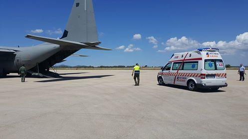 Bimba grave, da Olbia a Roma con un volo militare