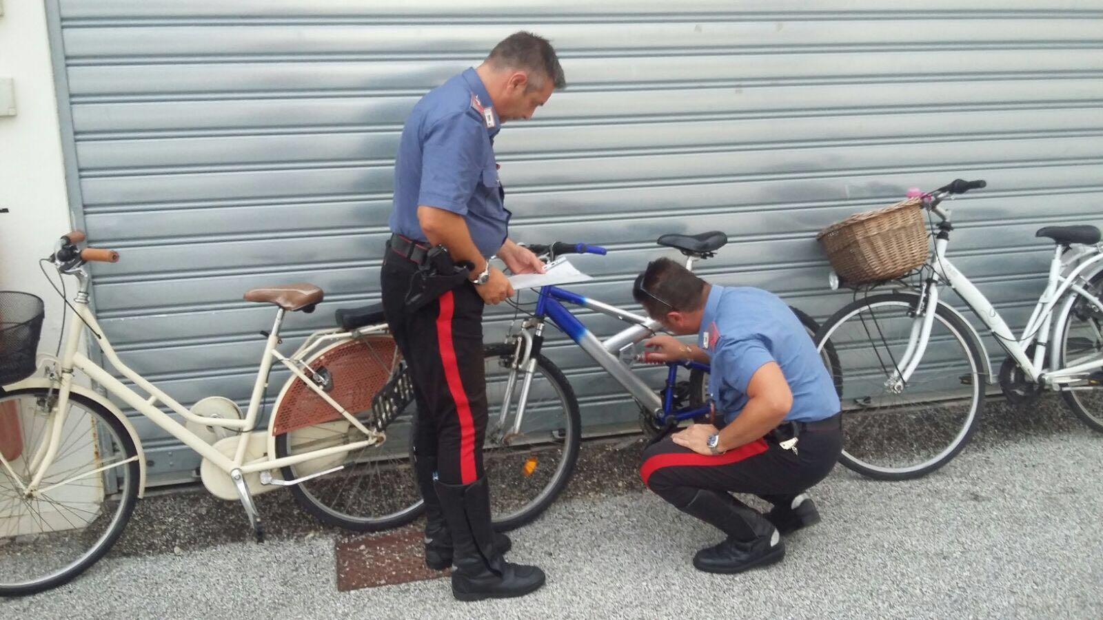 Le biciclette sotto sequestro