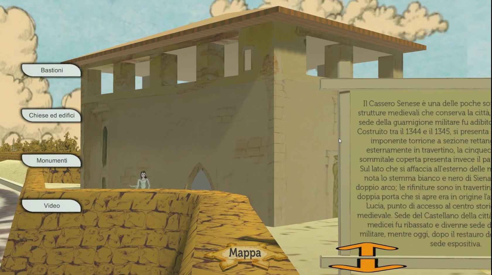 Un fermo immagine del viaggio virtuale messo a punto dagli studenti 