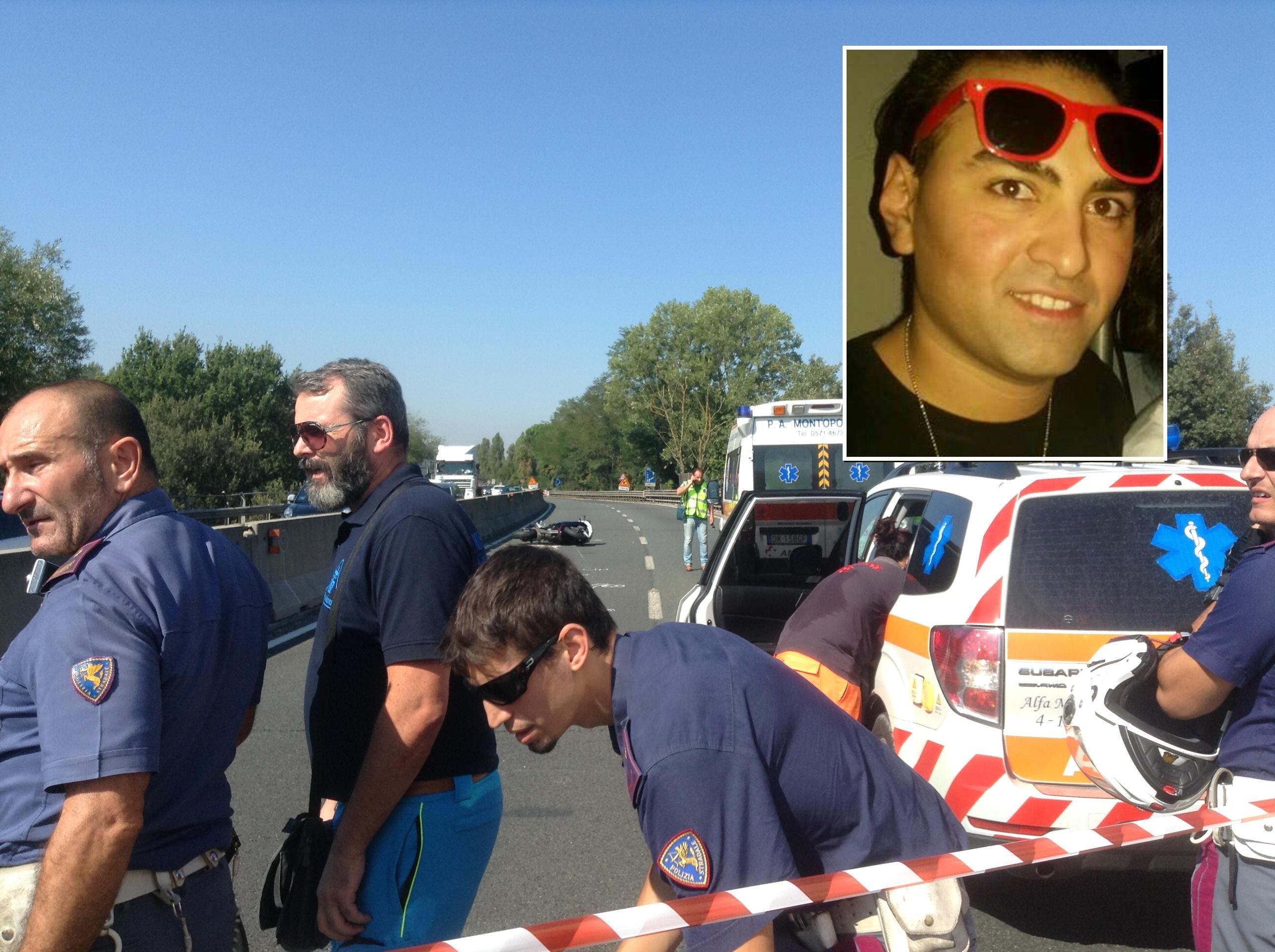 Il luogo dell'incidente (Foto Franco Silvi) e Daniele Via