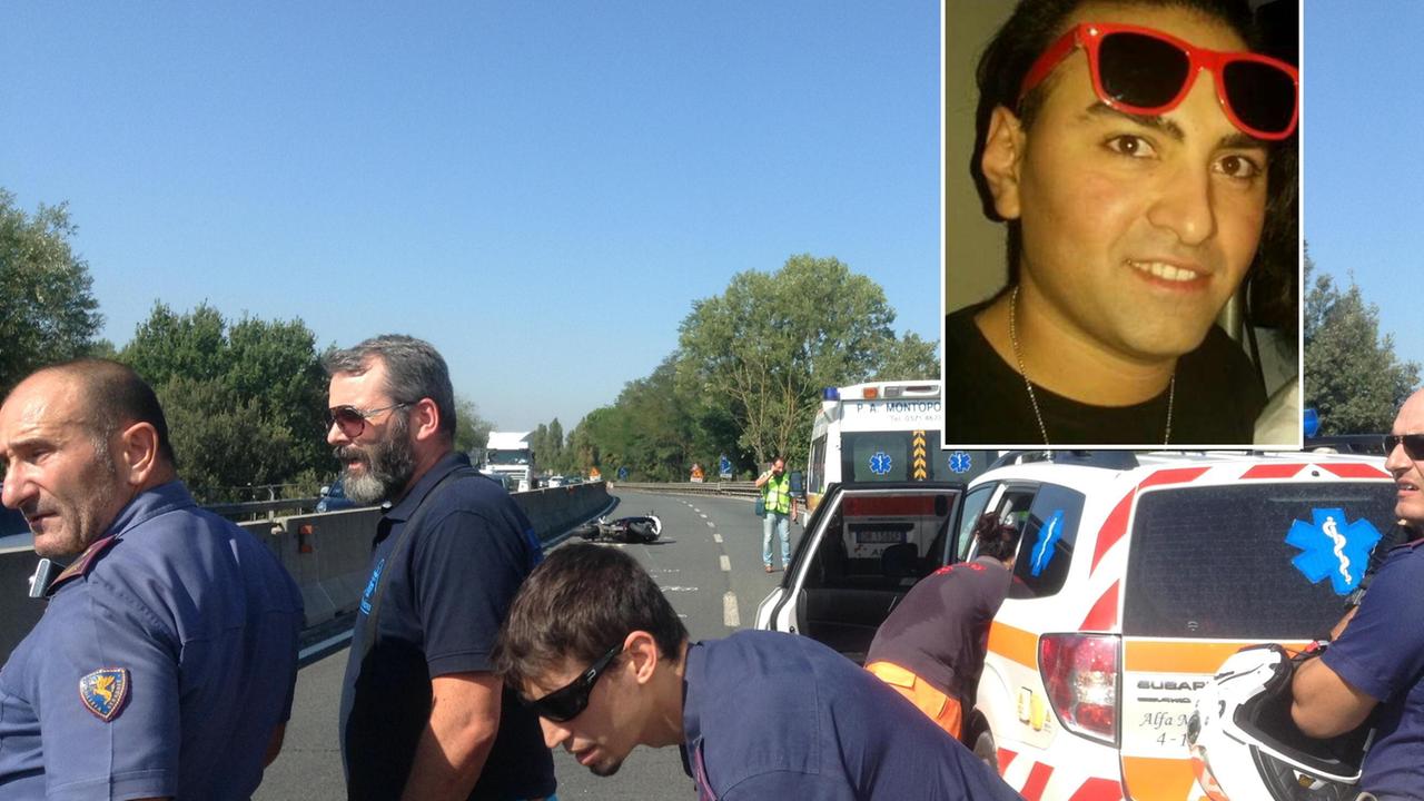 Il luogo dell'incidente (Foto Franco Silvi) e Daniele Via