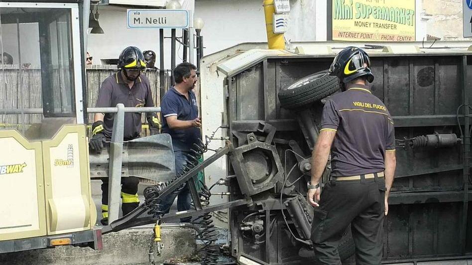Trenino si ribalta feriti nove turisti
