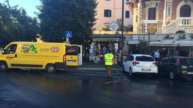 Sversamento di gasolio sull’asfalto