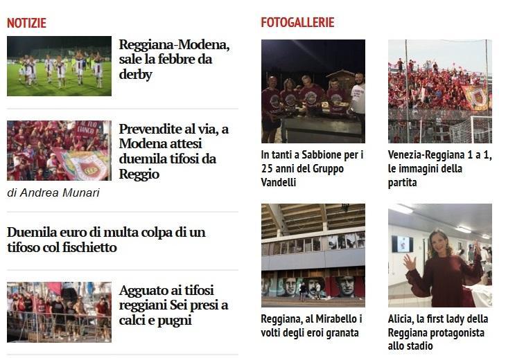 Il mondo della Reggiana a portata di clic