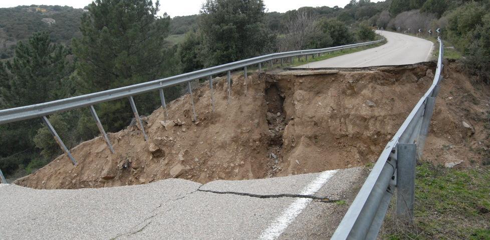 Il tratto interrotto a Monte Pino dal crollo del 2013