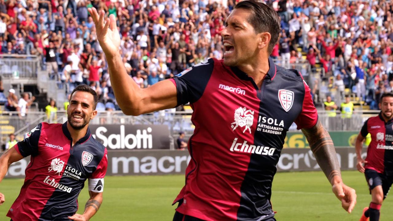 L'esultanza di Borriello per il primo gol