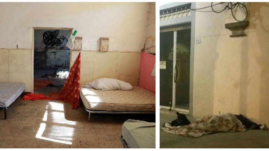 Camere" nell'ex Vitrum e il clochard che dorme in piazza Farinata degli Uberti (Foto Agenzia Carlo Sestini)