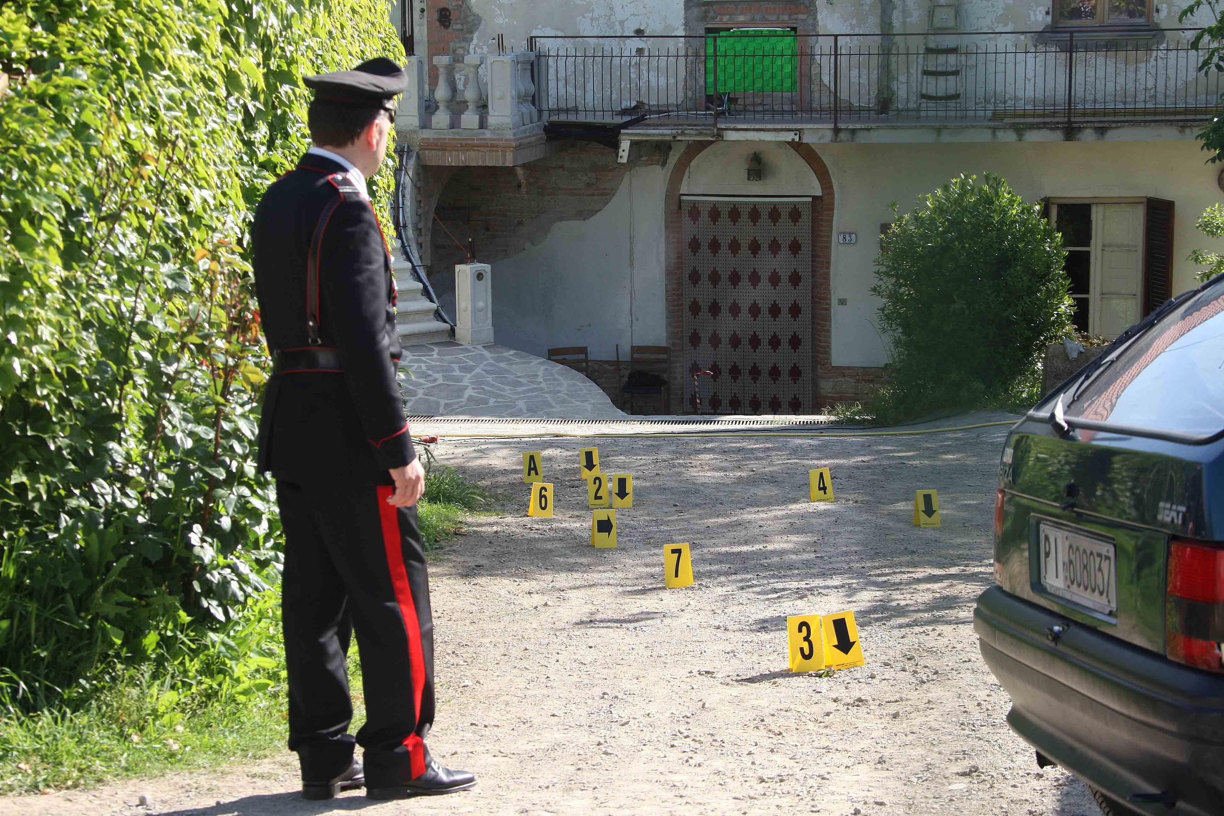 Il cortile dove si verificò la tragedia di Capannoli