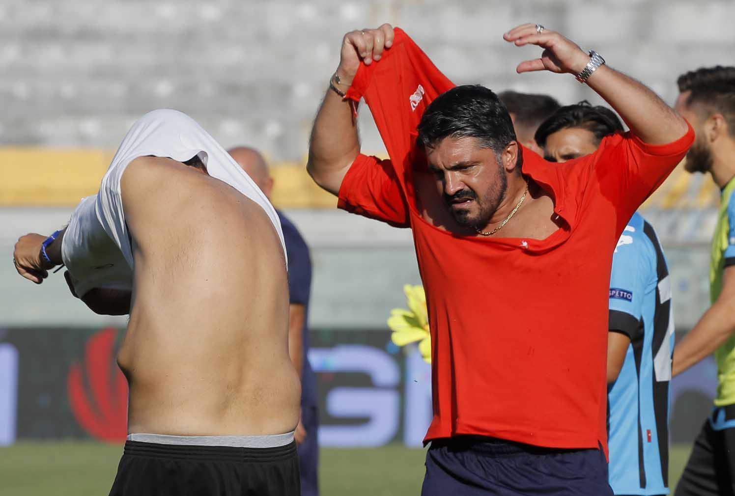 Gattuso dopo la partita con l'Ascoli (foto Muzzi)