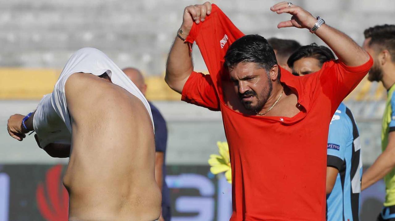 Gattuso dopo la partita con l'Ascoli (foto Muzzi)