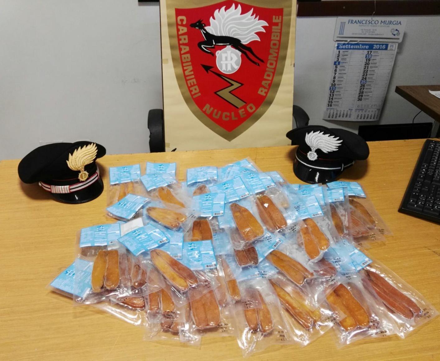 Quartucciu, giovane arrestato per spaccio di droga e bottarga