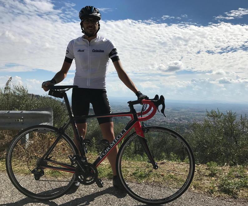 Francesco Magrini durante un allenamento in vista della sua sfida